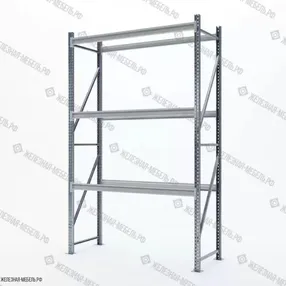 стеллаж сфм 2500х1500х600 (3 яруса без настила) цинк