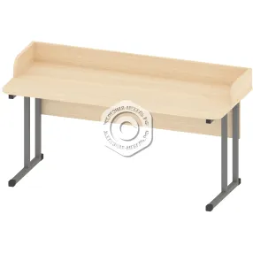 стол 2-местный лабораторный с бортом регулируемый, ростовая группа 2-7, пр-шп-3-1, дуб выбеленный