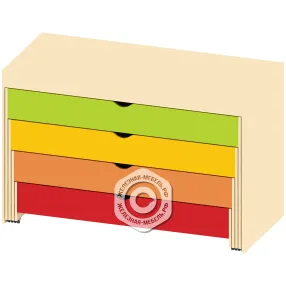 кровать детская 4 яруса в тумбе дк-ад-3