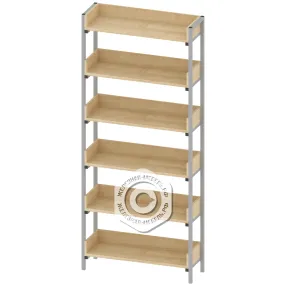 стеллаж библиотечный односторонний на металлическом каркасе сте-шп-11-1