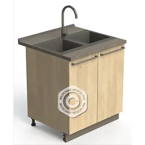 тумба с двухсекционной мойкой лдсп 900х800х760 мм