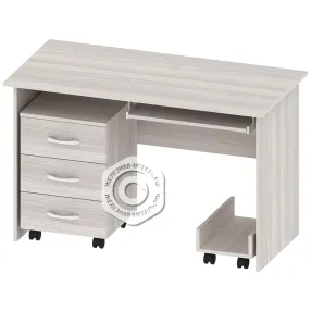 стол письменный с выкатной тумбой и подставкой под системный блок оф-ст-160-1