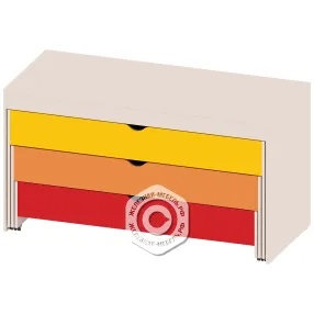 кровать детская 3 яруса в тумбе дк-ад-3-3