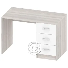 стол письменный прямой с тумбой оф-ст-137, ясень шимо светлый