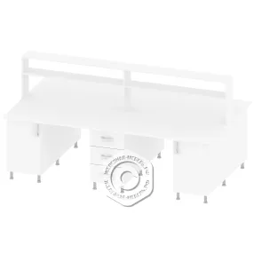 стол островной с надстройкой, 6 тумб, пр-тр-82-8