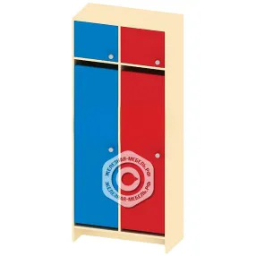 шкафчик детский для одежды с антресолью 2 секций шк-ад-21-2