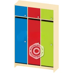 шкафчик детский для одежды с антресолью 3 секций шк-ад-21-3