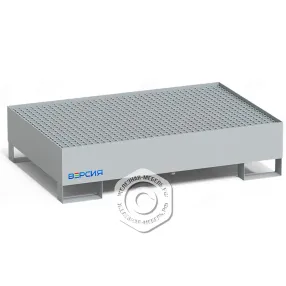 поддон для хранения 2-х бочек пдб-02, оцинкованный решетчатый настил, ширина 1250