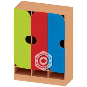 шкафчик детский для одежды 3 секции с нишей для обуви шк-ад-23-3