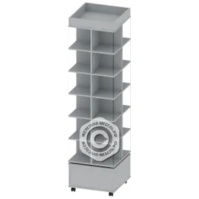 стеллаж мобильный вращающийся шк-ад-110, серый