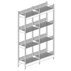 стеллаж торговый четырёхопорный 25 серия