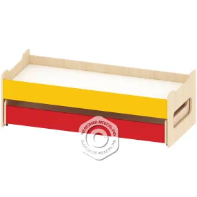 кровать двухъярусная выкатная, бока с вырезом, дк-ад-5-4