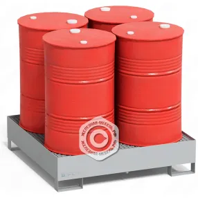 поддон для хранения 4-х бочек пдб-04, оцинкованный решетчатый настил, ширина 1250