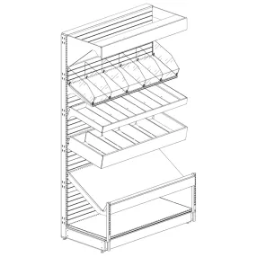 стеллаж торговый фруктово-овощной комбинированный пристенный 25 серия