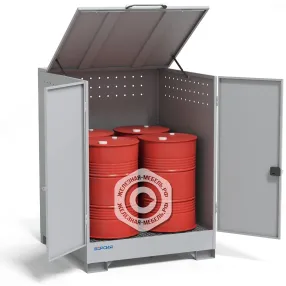 шкаф для 4-х бочек 1900х1410х1405, оцинкованный настил, сточный поддон