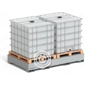 поддон металлический для 2-х еврокубов пде-2100, 525 литров